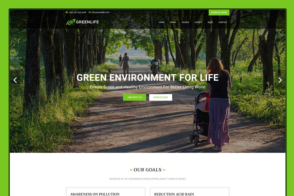 Greenlife – Nature & Environmental Non-Profit HTML5 Template