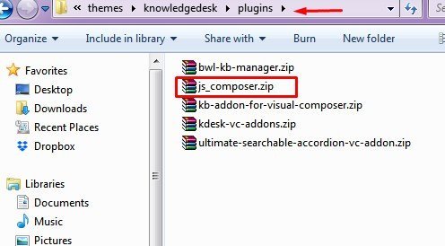 wordpress visual composer plugins folder