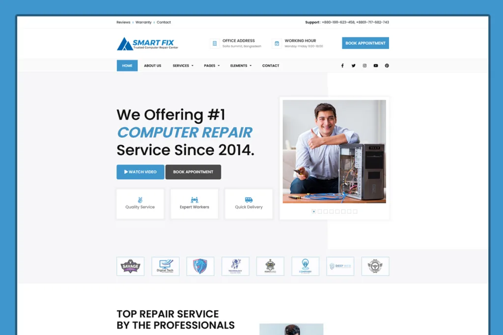 SmartFix - Computer Repair Center HTML5 Template