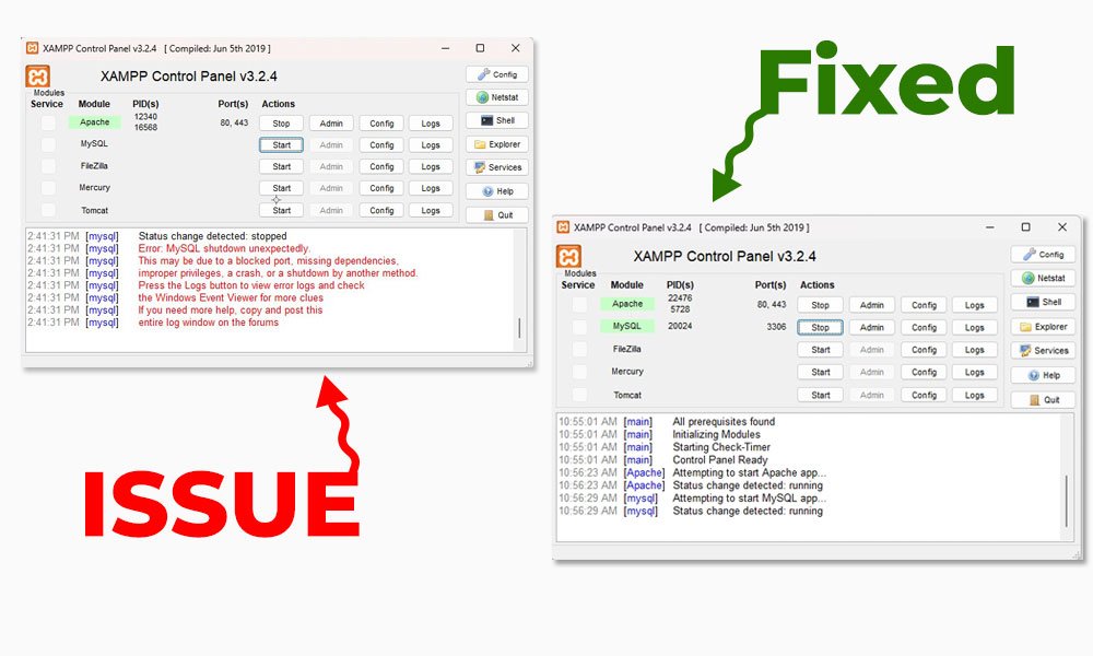 Fix MySQL unexpected shutdown issue for xampp