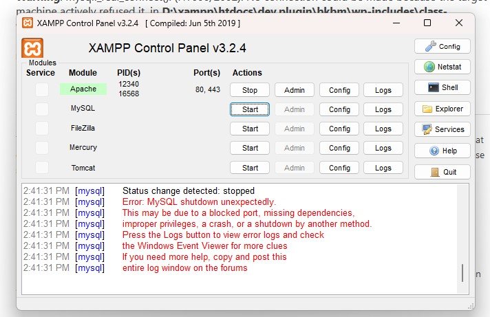 Fix MySQL unexpected shutdown issue for xampp