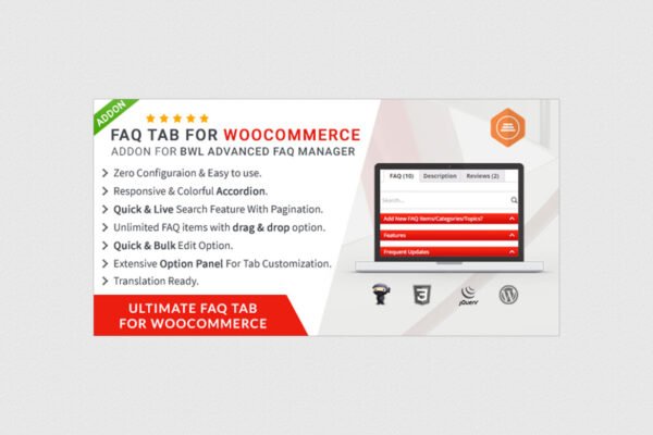 FAQ Tab For WooCommerce - Advanced FAQ Addon