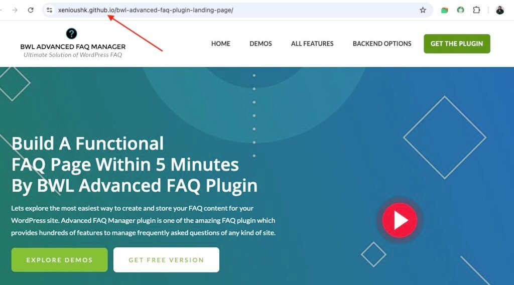 BWL Advanced FAQ Manager GitHub Landing Page Example