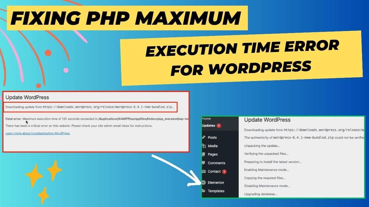 Fixing PHP Maximum execution time Error For WordPress