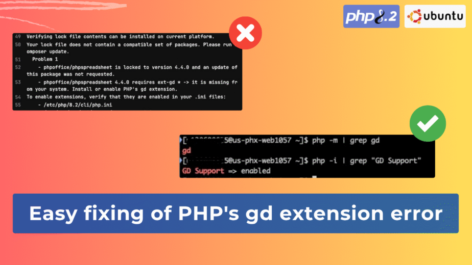 Easy fixing of PHP's gd extension error